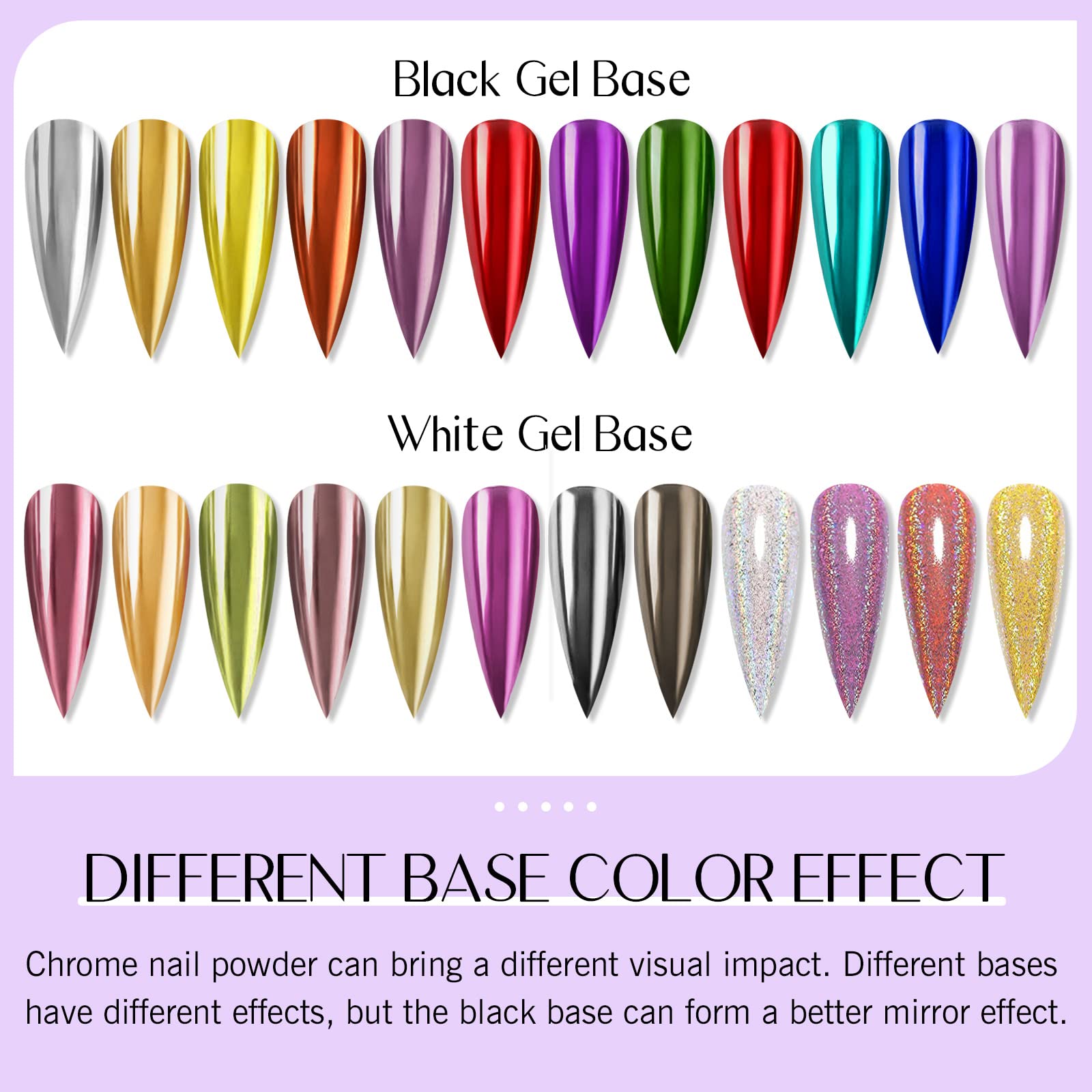 SAVILAND Chrome Nail Powder Set: 24 Metallic Colors for Gel, Acrylic & Nail Art