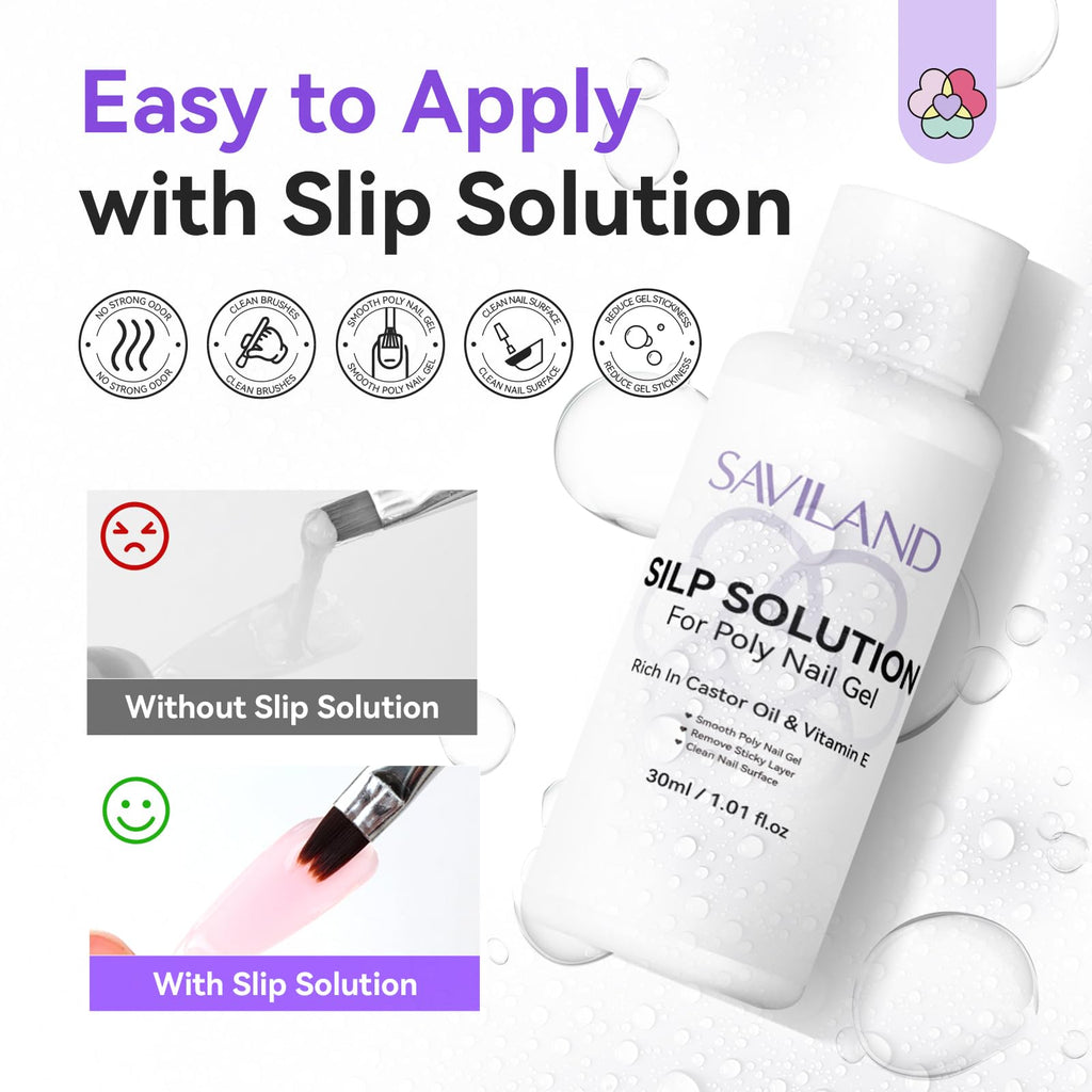 SAVILAND Hema-Free Poly Gel Nail Kit Starter – 4 Colors, UV Lamp, Quick Dry