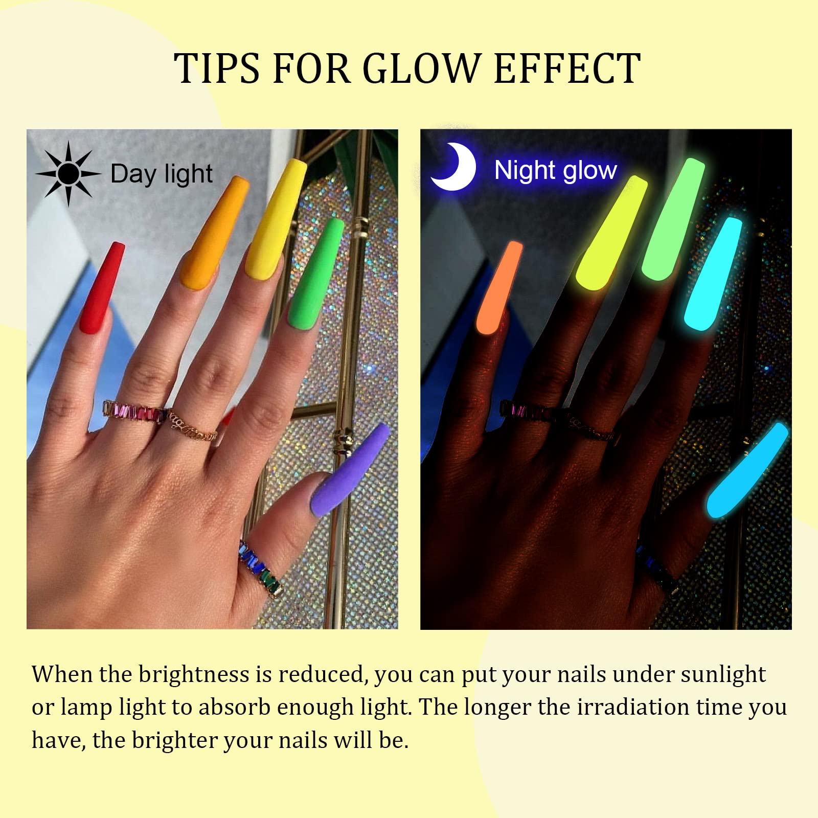 SAVILAND Glow-in-the-Dark Gel Nail Polish Set — 12 Neon Halloween Colors