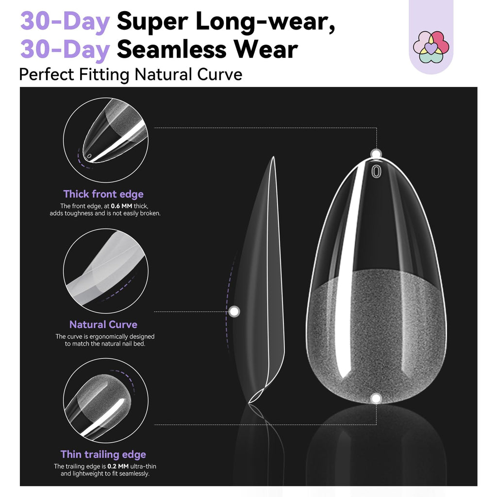 SAVILAND Pro Gel Nail Kit with Drill – Short Almond Tips, 12 Sizes, 500 PCS, Dual-Light Lamp