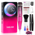 SAVILAND Electric Nail Drill 50000 RPM – Cordless Nail File with 10h Battery, Ceramic Bits, Ambient Light (Black/Pink Ombre)