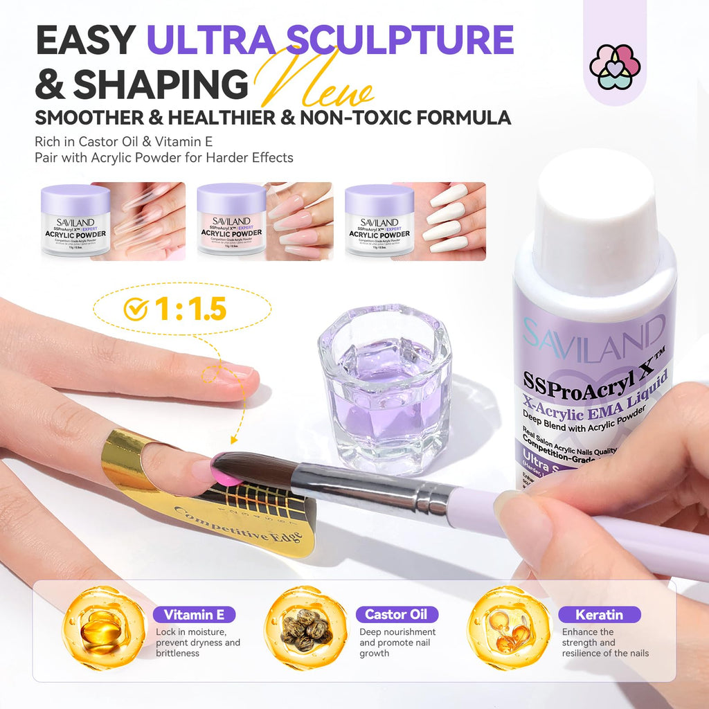 SAVILAND Professional Acrylic Nail Kit for Beginners – Complete Set with Drill & Lamp