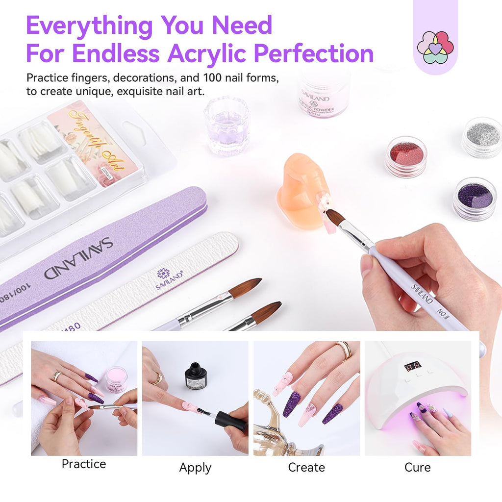 SAVILAND Essentials Acrylic Nail Kit for Beginners | All-in-1 Set