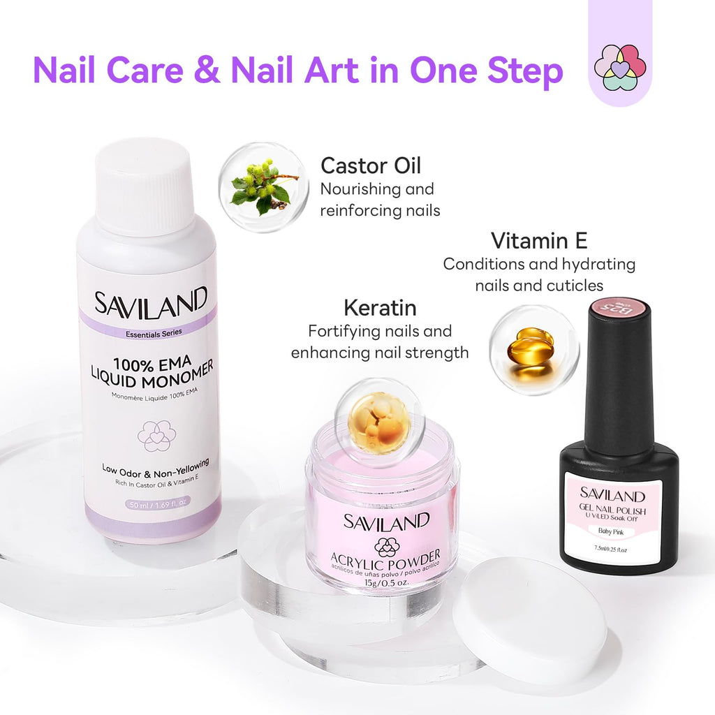SAVILAND Essentials Acrylic Nail Kit for Beginners | All-in-1 Set