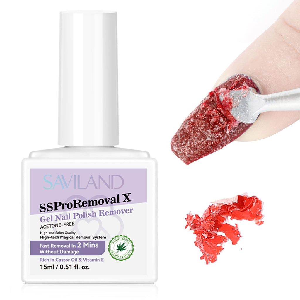 SAVILAND 2 Mins Gel Nail Polish Remover | SSProRemoval X Fast, Castor Oil & Vitamin E, 15 ml