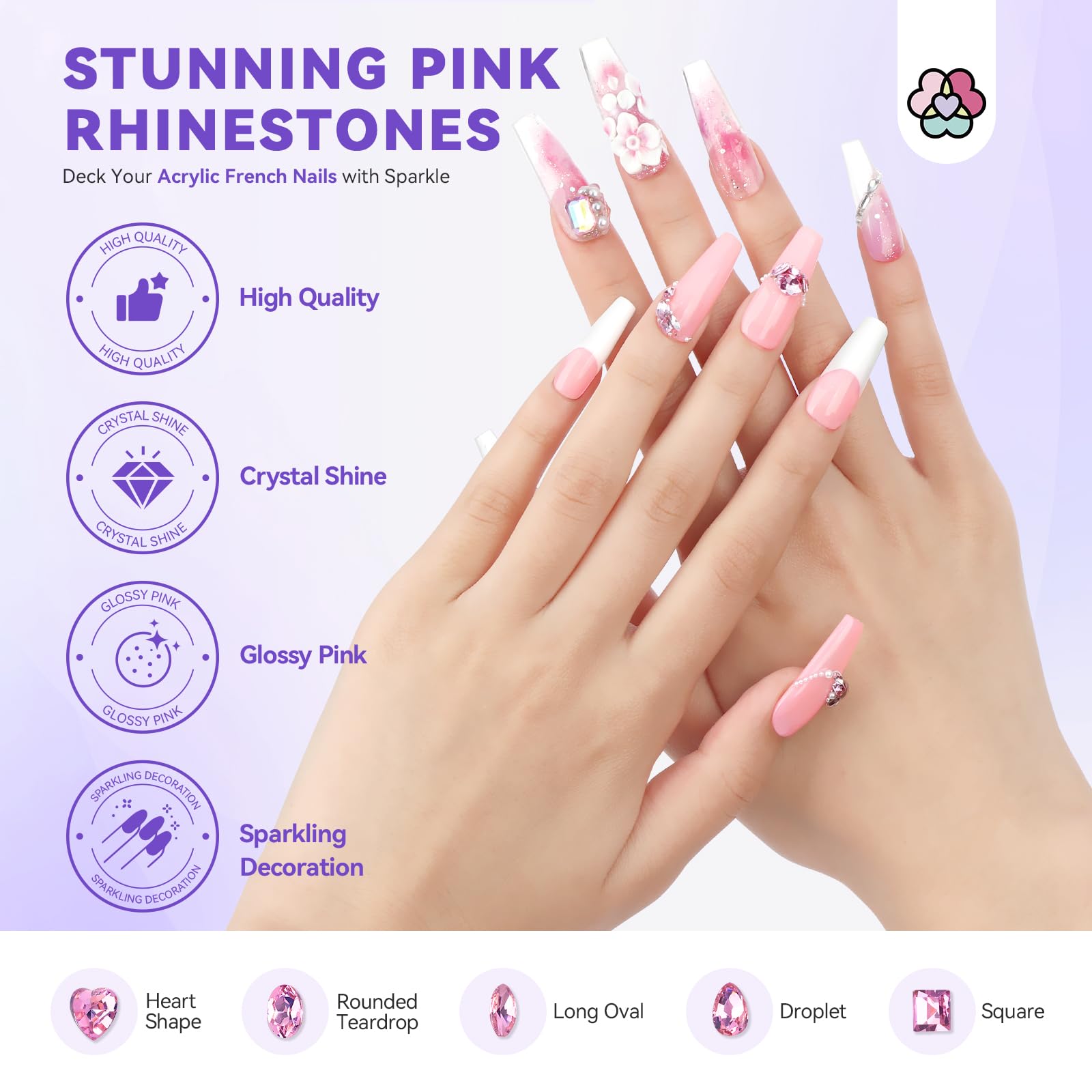 SAVILAND Acrylic Nail Kit – Keratin Powder, Castor Oil, Nail Primer, French Tips & Rhinestones