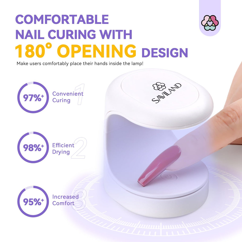 SAVILAND Gel Nail Glue with Lamp Duo – 15ml Glue + UV/LED Nail Lamp for DIY Extensions