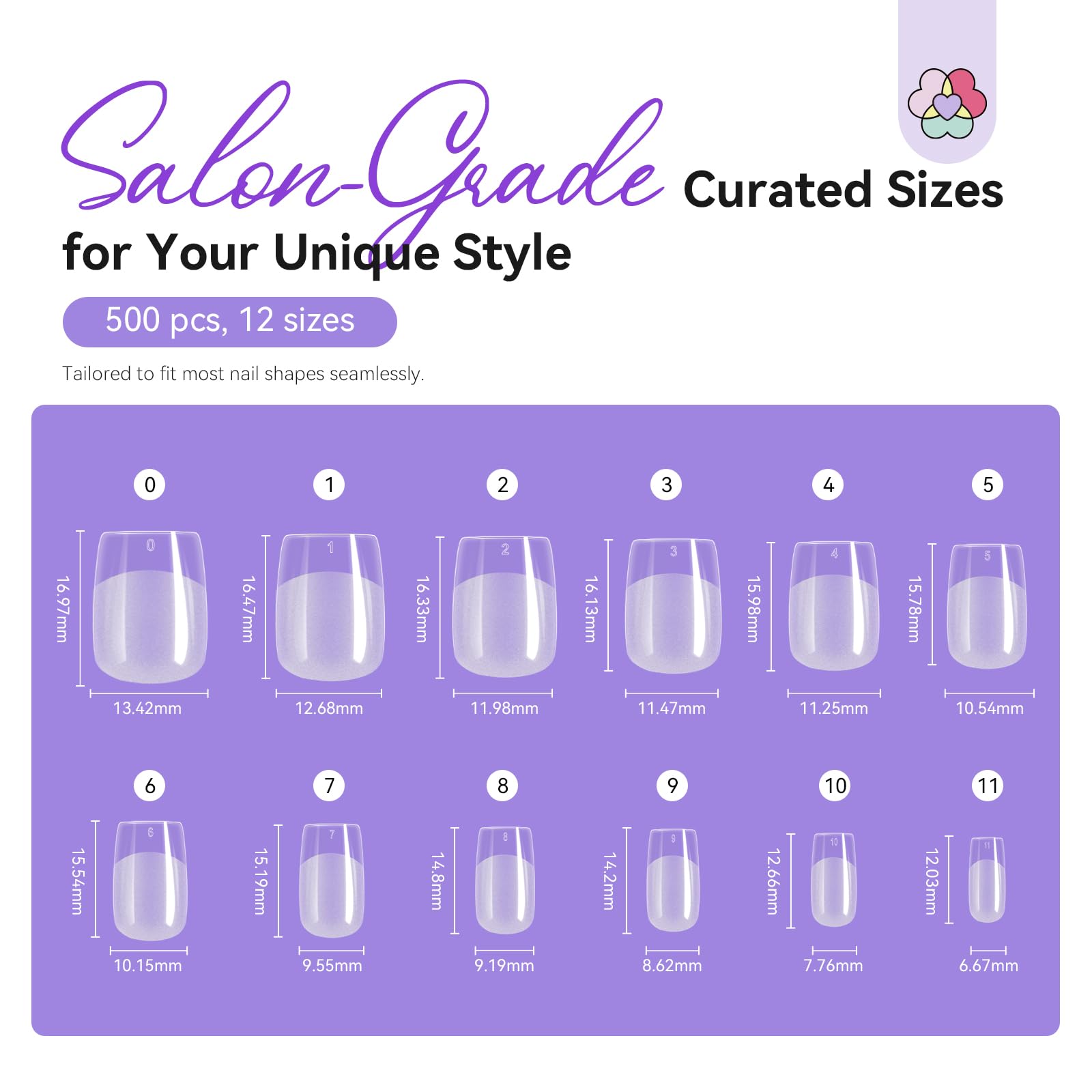 SAVILAND Gel Nail Kit — 500 XS Extra Short Tips, Drill Kit & Mini Lamp for DIY At-Home Nails