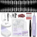 SAVILAND Gel Nail Kit — 500 XS Extra Short Tips, Drill Kit & Mini Lamp for DIY At-Home Nails