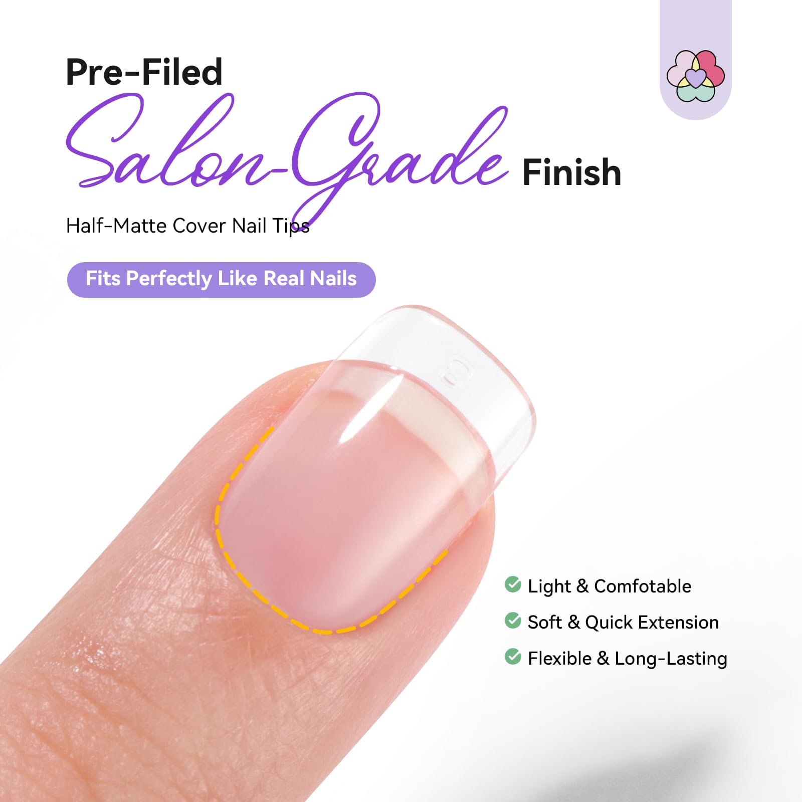 SAVILAND Gel Nail Kit — 500 XS Extra Short Tips, Drill Kit & Mini Lamp for DIY At-Home Nails