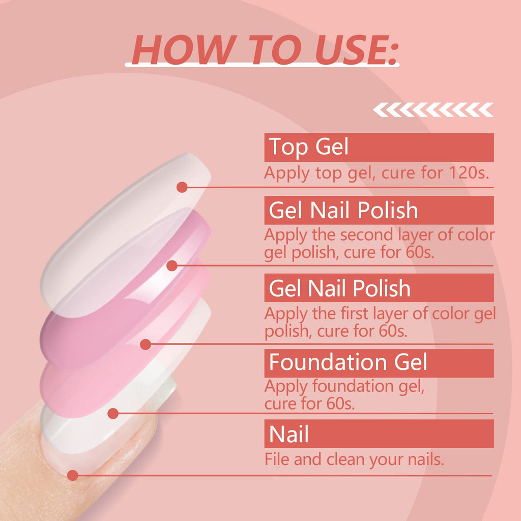 SAVILAND Gel Nail Polish Kit – 30 Pastel Colors + Base & Glossy Matte Top Gels