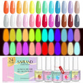 SAVILAND Glow in the Dark Nail Polish Set — 24 Neon Gel Colors, UV Quick-Dry, Reflective Glow
