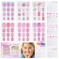 SAVILAND Kids Press-On Nails – 6-Pack with 3D Stickers for Creative DIY Nail Art
