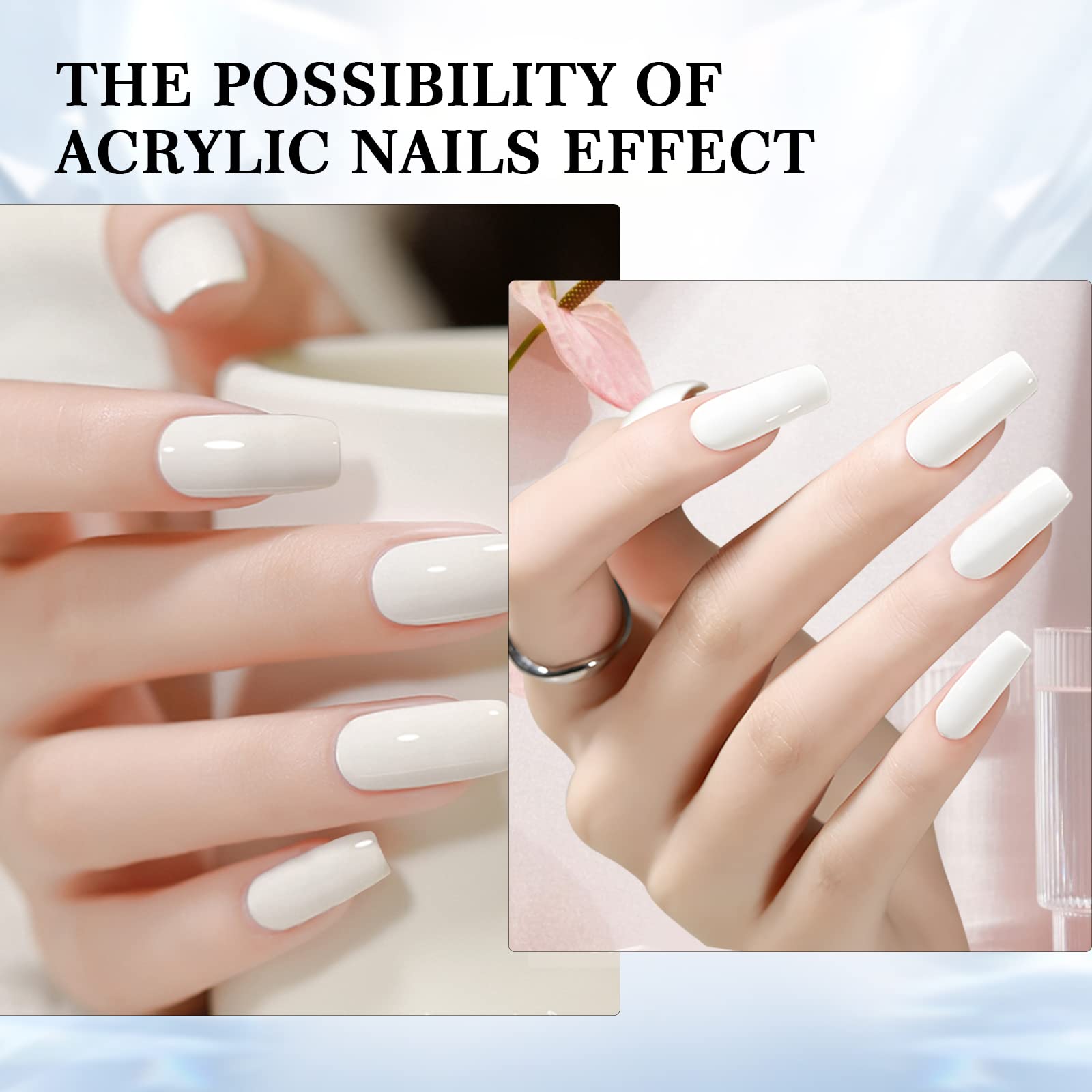 SAVILAND White Acrylic Nail Powder 150g – Large Capacity for DIY & Salon Use (No Lamp Needed)