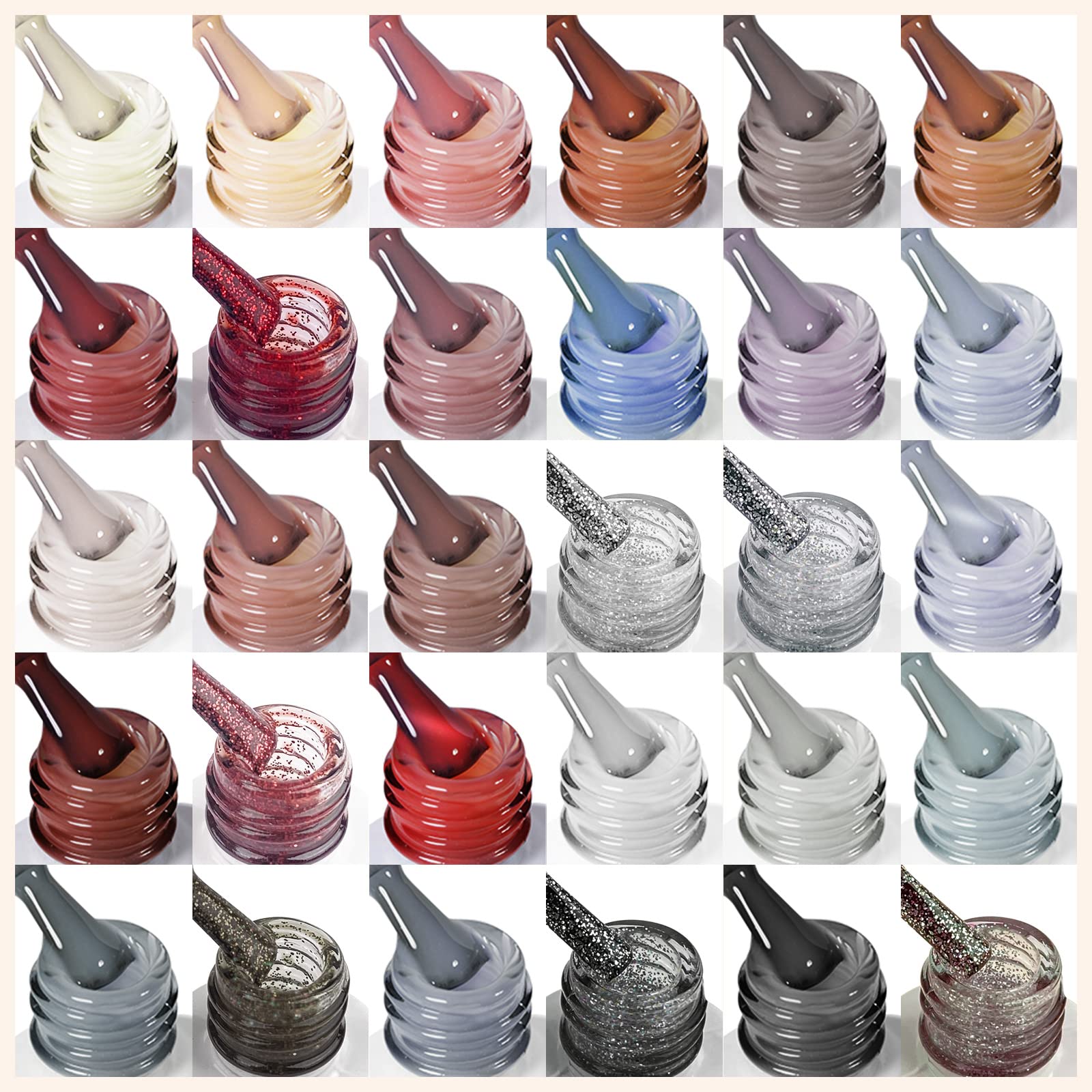 SAVILAND 33Pcs Gel Nail Polish Set – Soak-Off UV/LED with Base & Top Gels