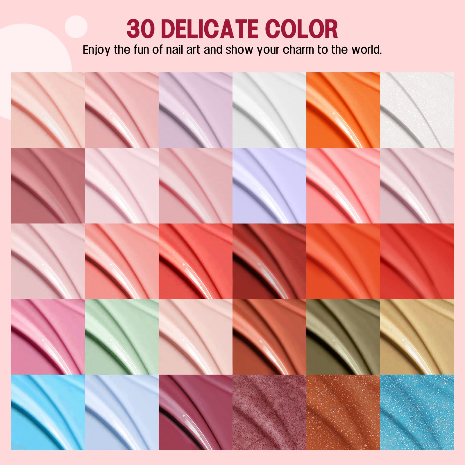 SAVILAND Jelly Gel Nail Polish Set – 30 Colors, 180 Finishes (Sheer, Matte, Glossy)