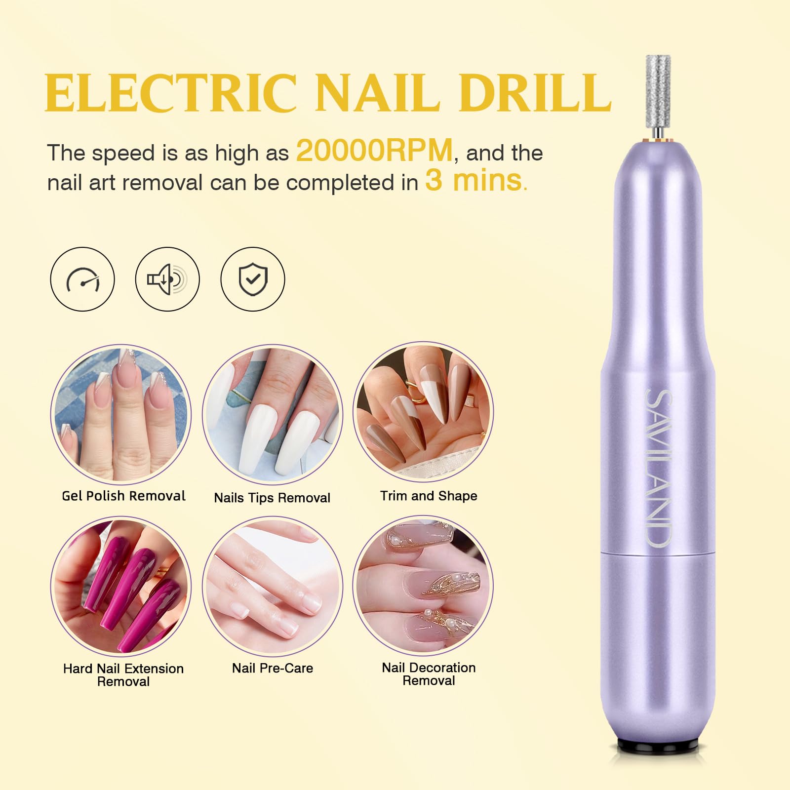 SAVILAND Gel Nail X Kit – 500 Square Tips, 4-in-1 Glue Gel, Mini Lamp & 20,000 RPM Drill