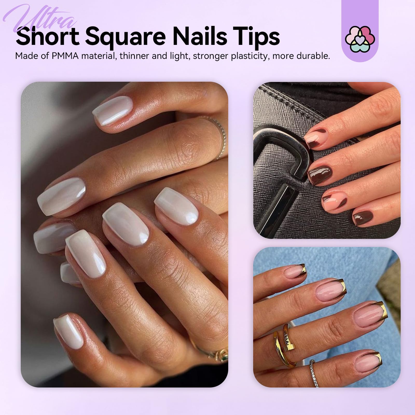 SAVILAND Gel Nail X Kit Short Square – 500 Tips, Mini Lamp, DIY Home Manicure