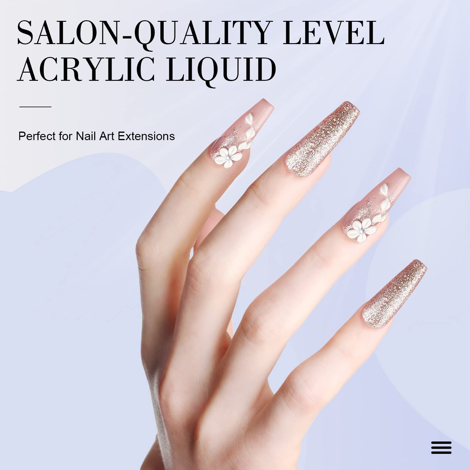 SAVILAND Monomer Acrylic Liquid 4 oz – Non-Yellowing & Fast-Drying for Nail Extensions