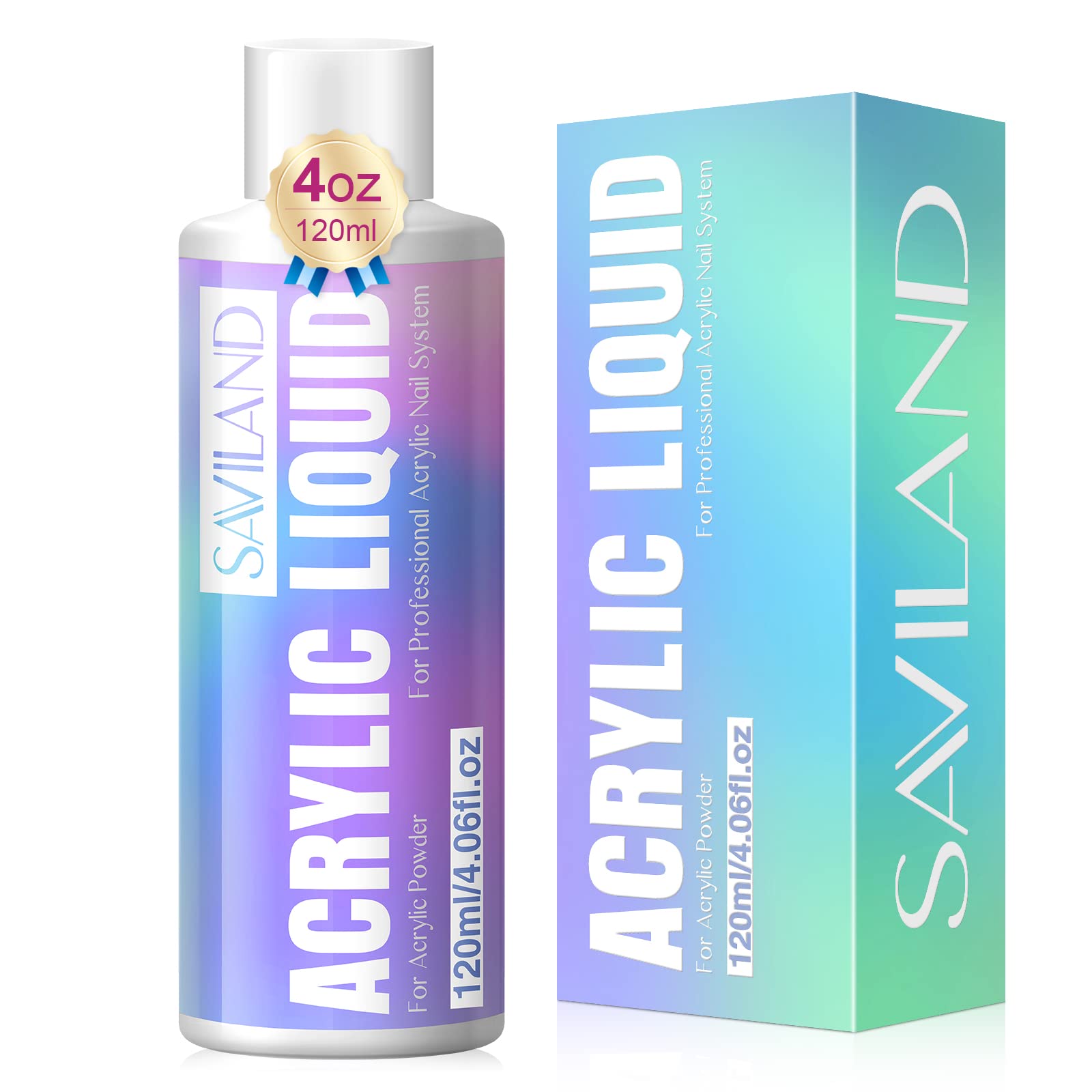 SAVILAND Monomer Acrylic Nail Liquid 120ml — Non-Yellowing Formula for Extensions and Carving