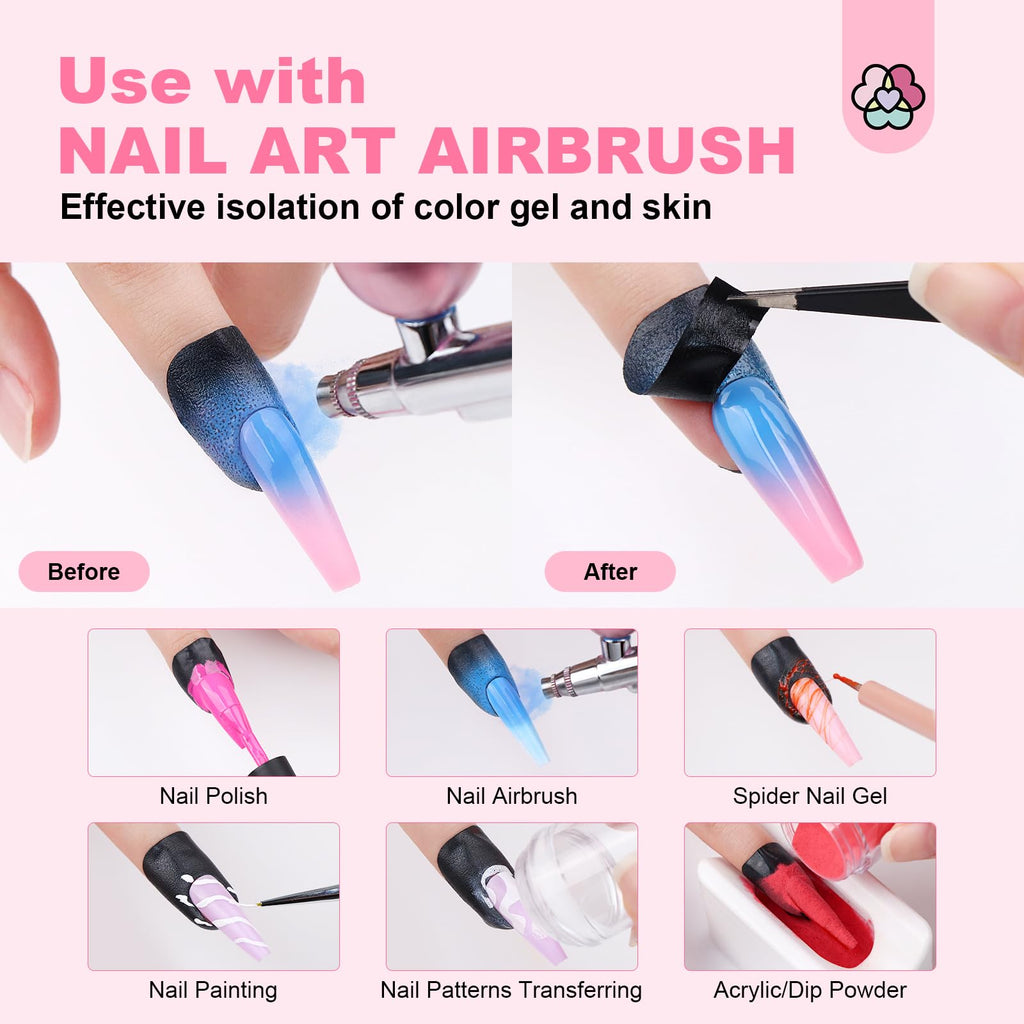 SAVILAND Nail Polish Protector for Fingers - 100 Pcs U-Shaped Cuticle Guards for Nail Art, Gel Polish & UV Protection