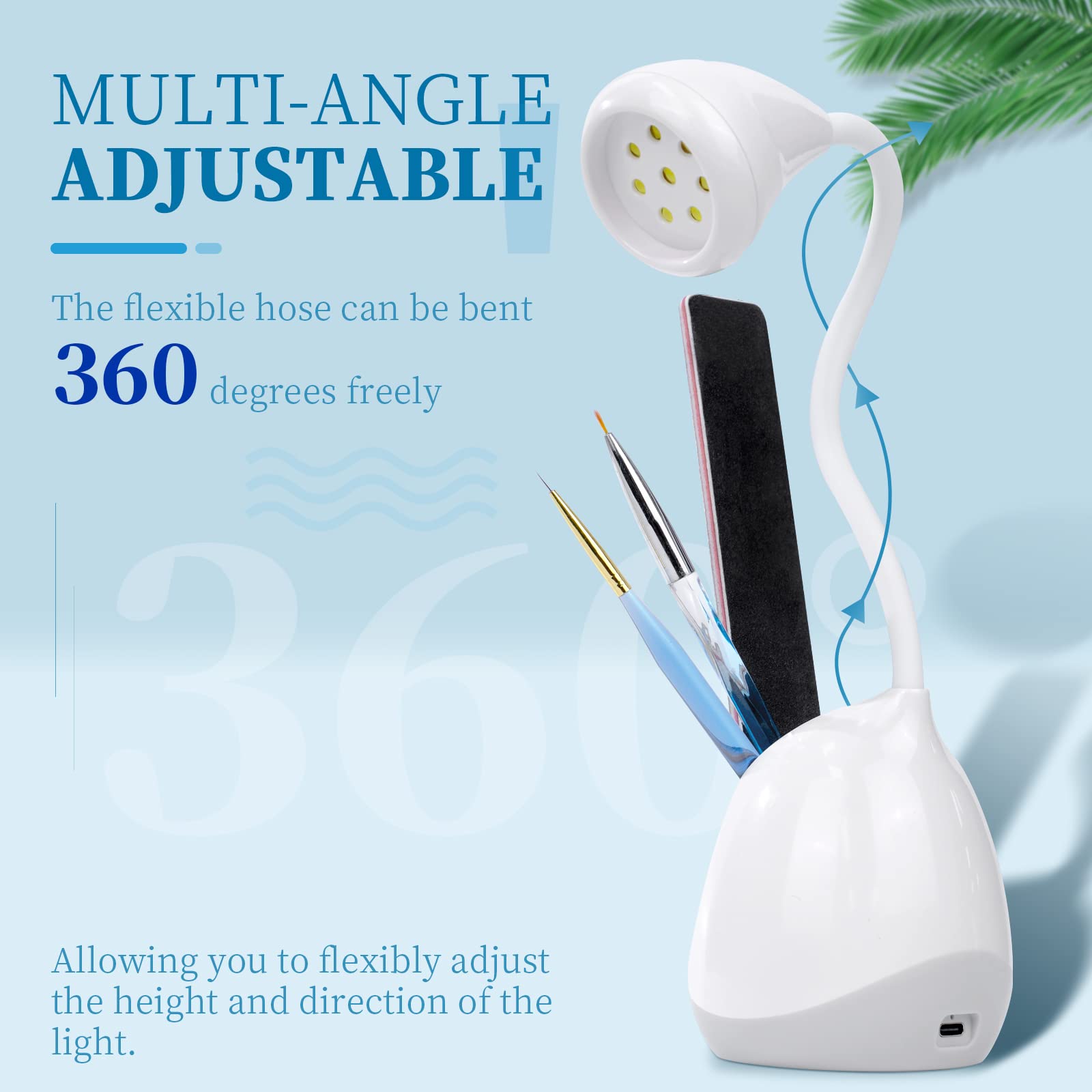 SAVILAND 36W Mini UV Nail Lamp – Portable Dual UV/LED Gel Nail Curing Light with Brush Holder