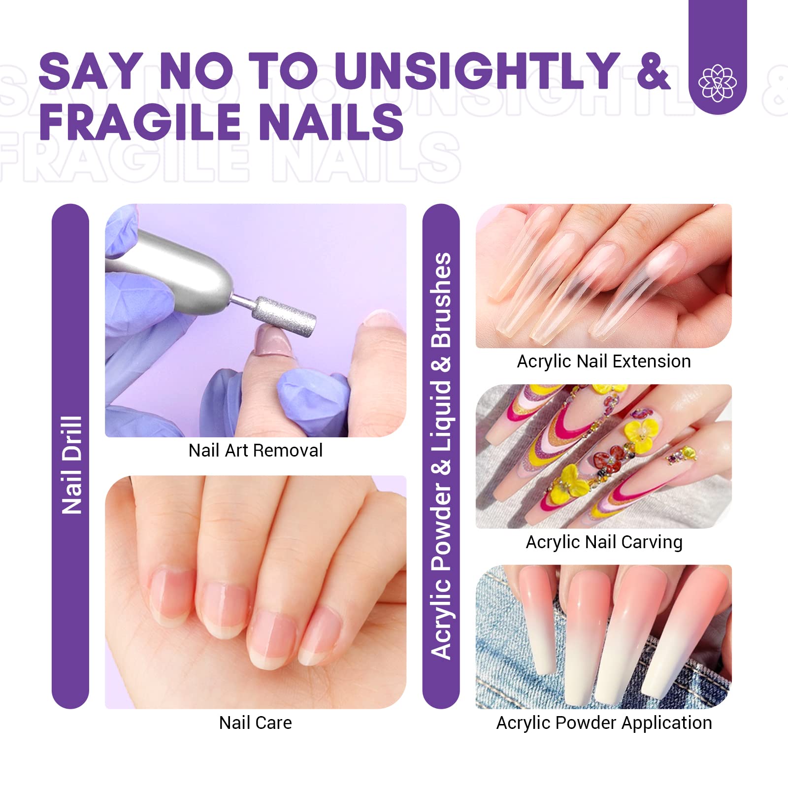 SAVILAND Acrylic Nail Kit with Drill | Beginner Home Salon Set