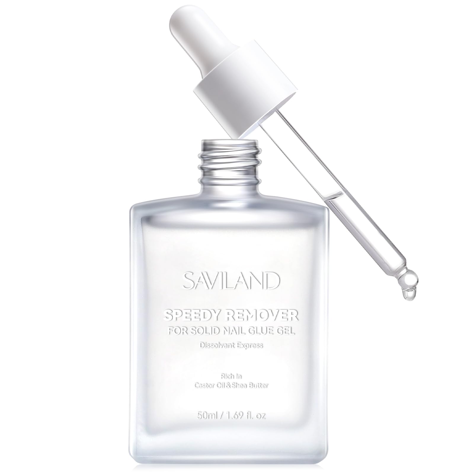 SAVILAND Nail Glue Remover for Press-On Nails – 50 ml, Non-Acetone, Odor-Free with Castor Oil