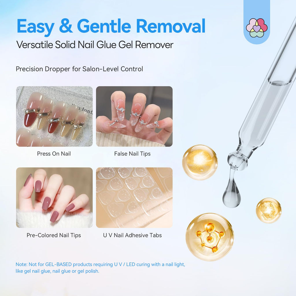 SAVILAND Nail Glue Remover for Press-On Nails – 50 ml, Non-Acetone, Odor-Free with Castor Oil