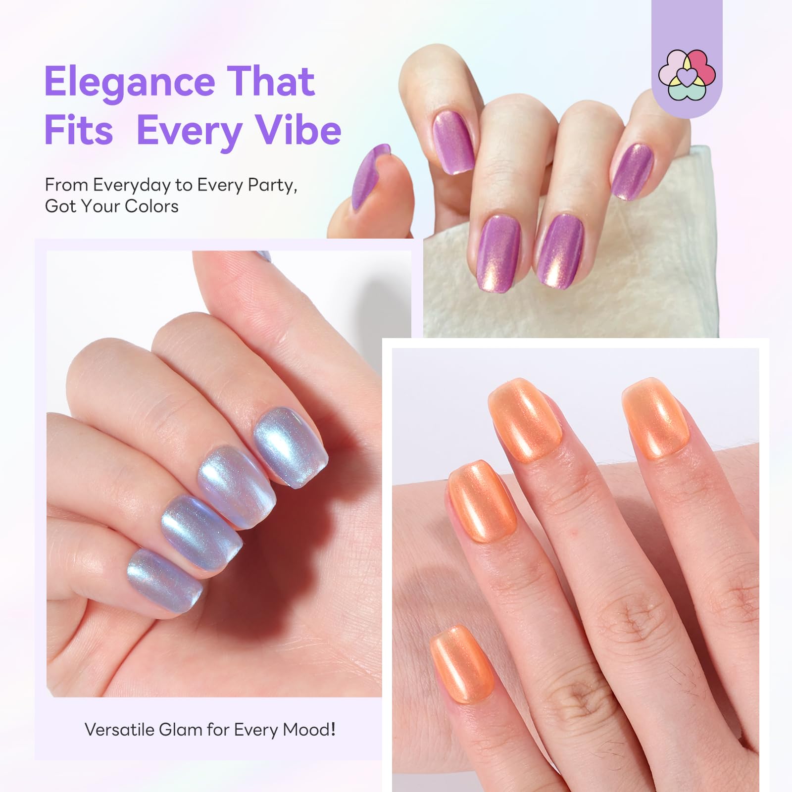 SAVILAND Nail Polish Set - 12-Free Quick Dry Glitter Colors + Mermaid Top Coat