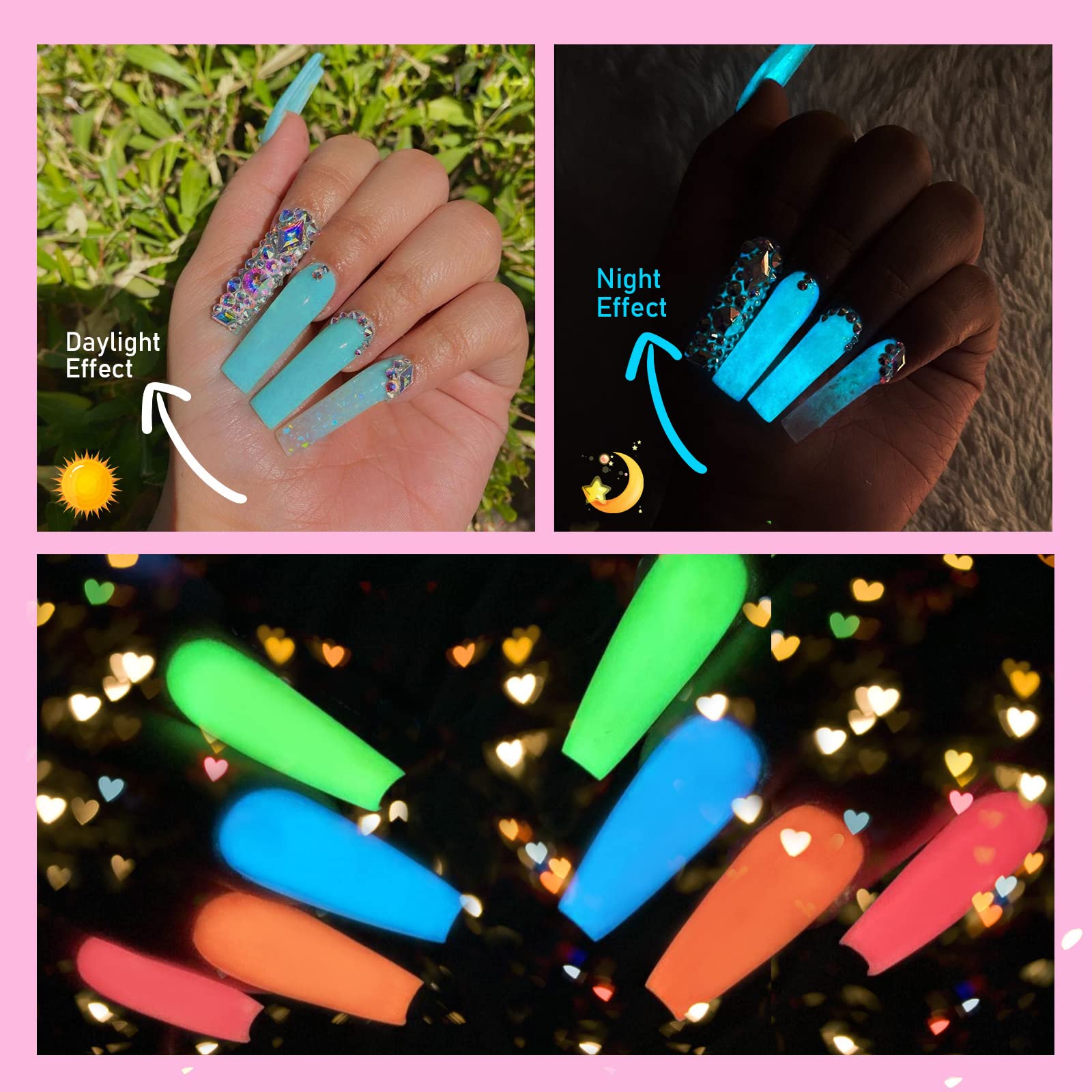 SAVILAND Glow-in-the-Dark Gel Nail Polish Set — 12 Neon Halloween Colors