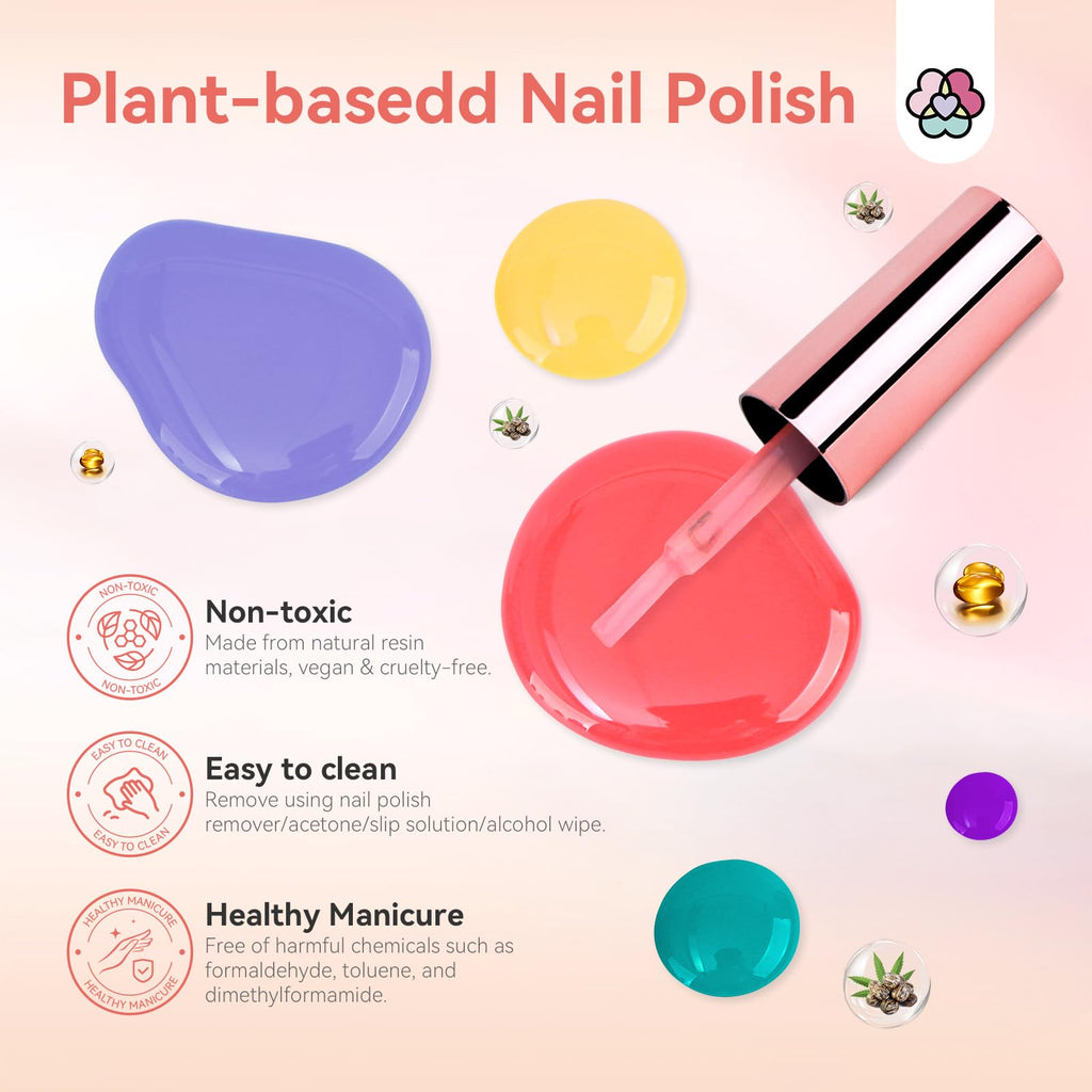 SAVILAND Nail Polish Set Quick-Dry – Summer Jelly Pastel Pink (Base & Top Coat, 0.34 oz)