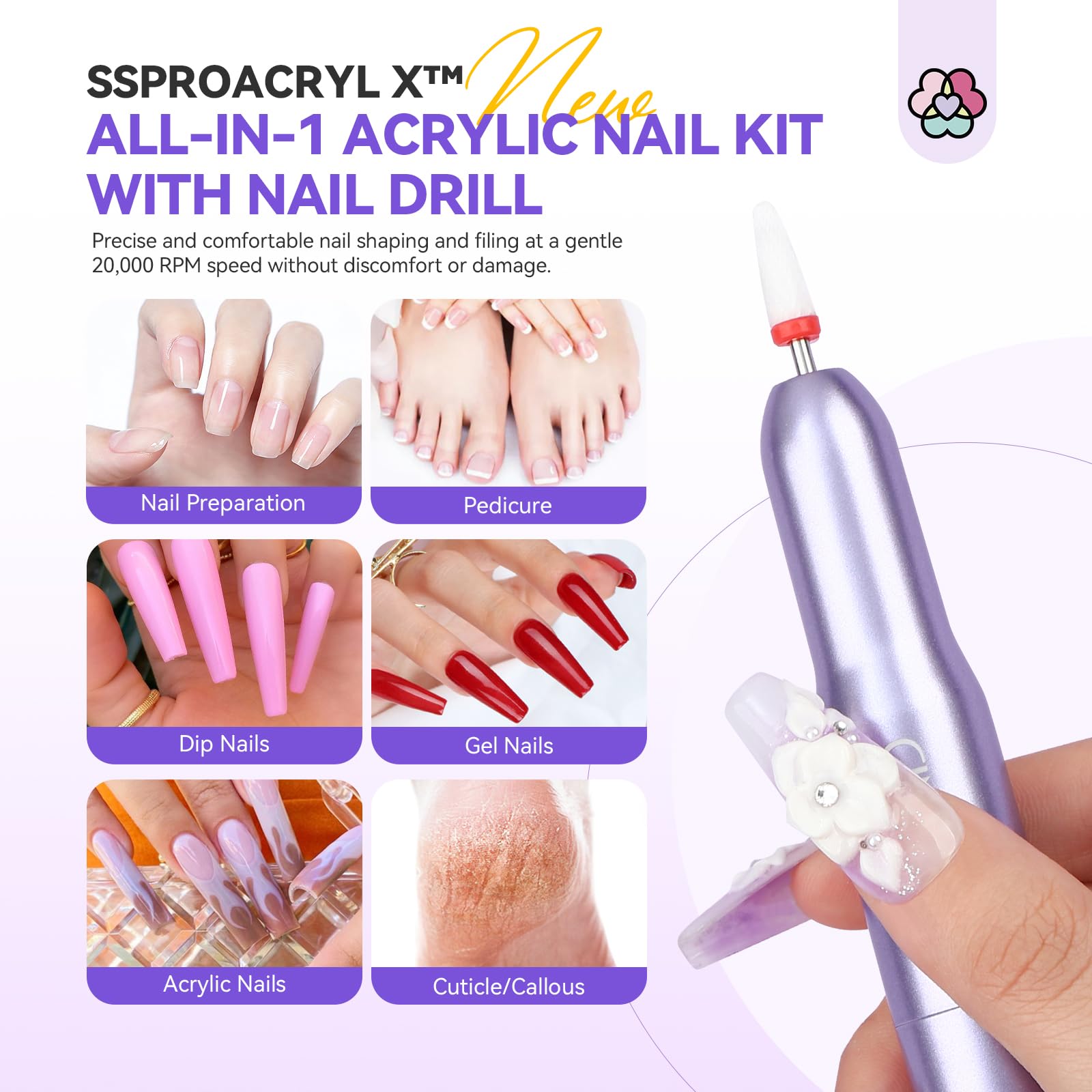 SAVILAND Professional Acrylic Nail Kit for Beginners – Complete Set with Drill & Lamp