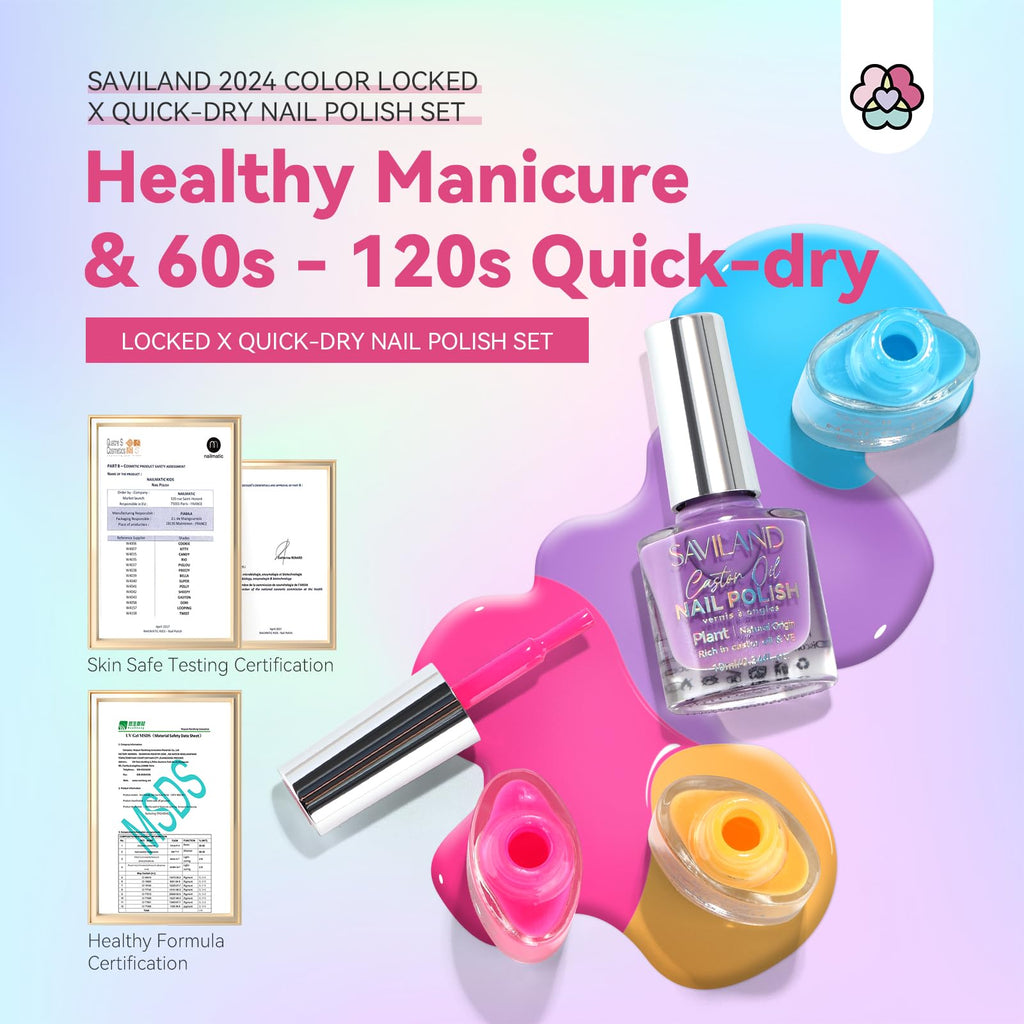 SAVILAND Quick Dry Nail Polish Set - 14 Neon Summer Colors, Base & Top Coat Included