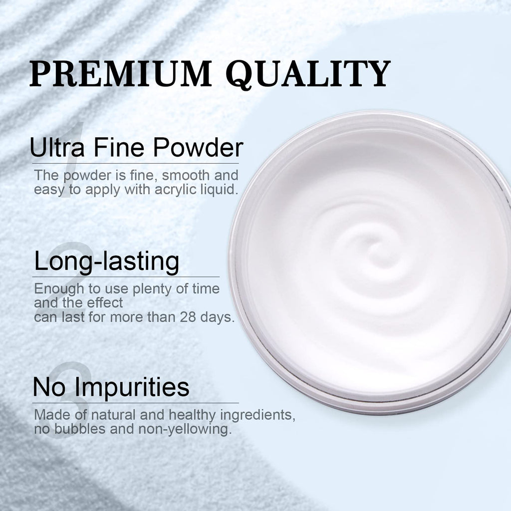 SAVILAND White Acrylic Nail Powder 150g – Large Capacity for DIY & Salon Use (No Lamp Needed)