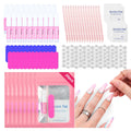 SAVILAND 20PCS Press On Nail Tool Kit — Nail Prep Kit with Glue, Tabs, Files, Sticks | Portable Salon Essentials