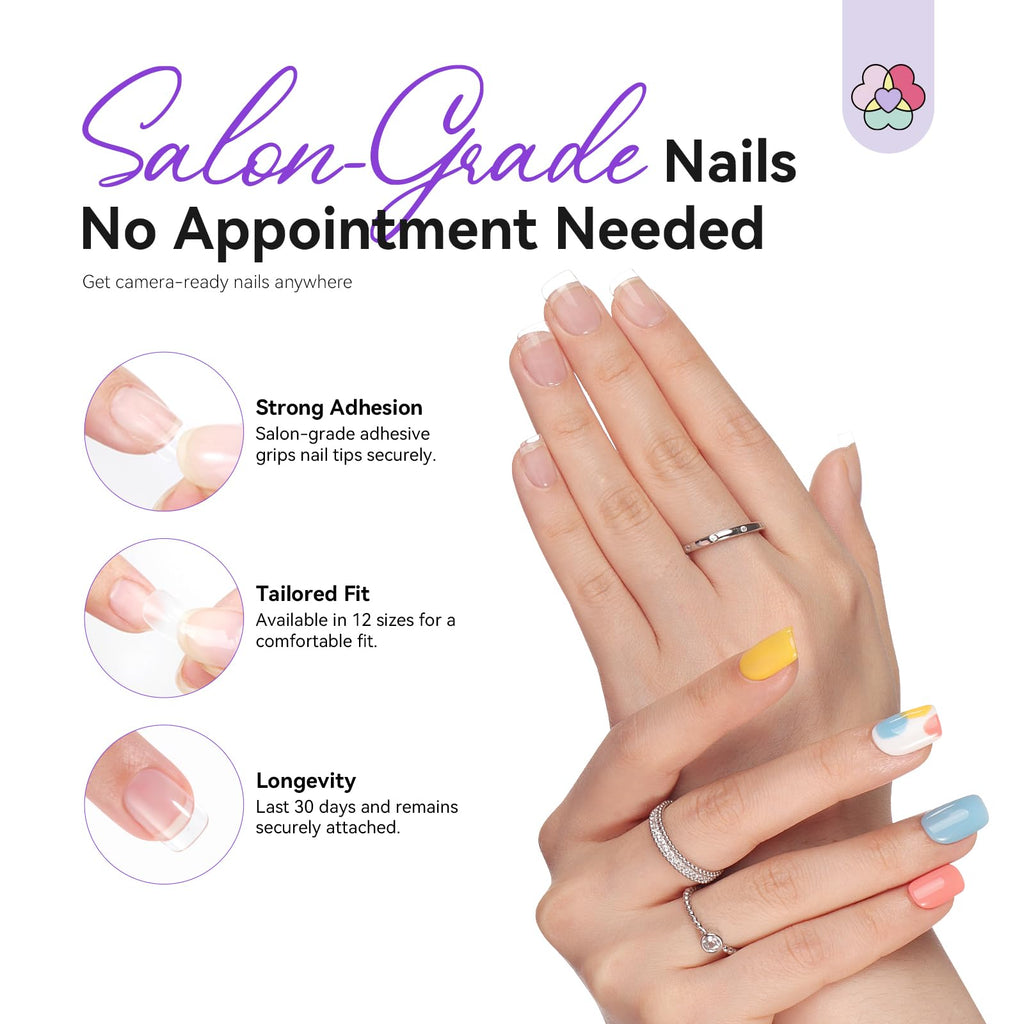 SAVILAND Gel Nail Kit — 500 XS Extra Short Tips, Drill Kit & Mini Lamp for DIY At-Home Nails