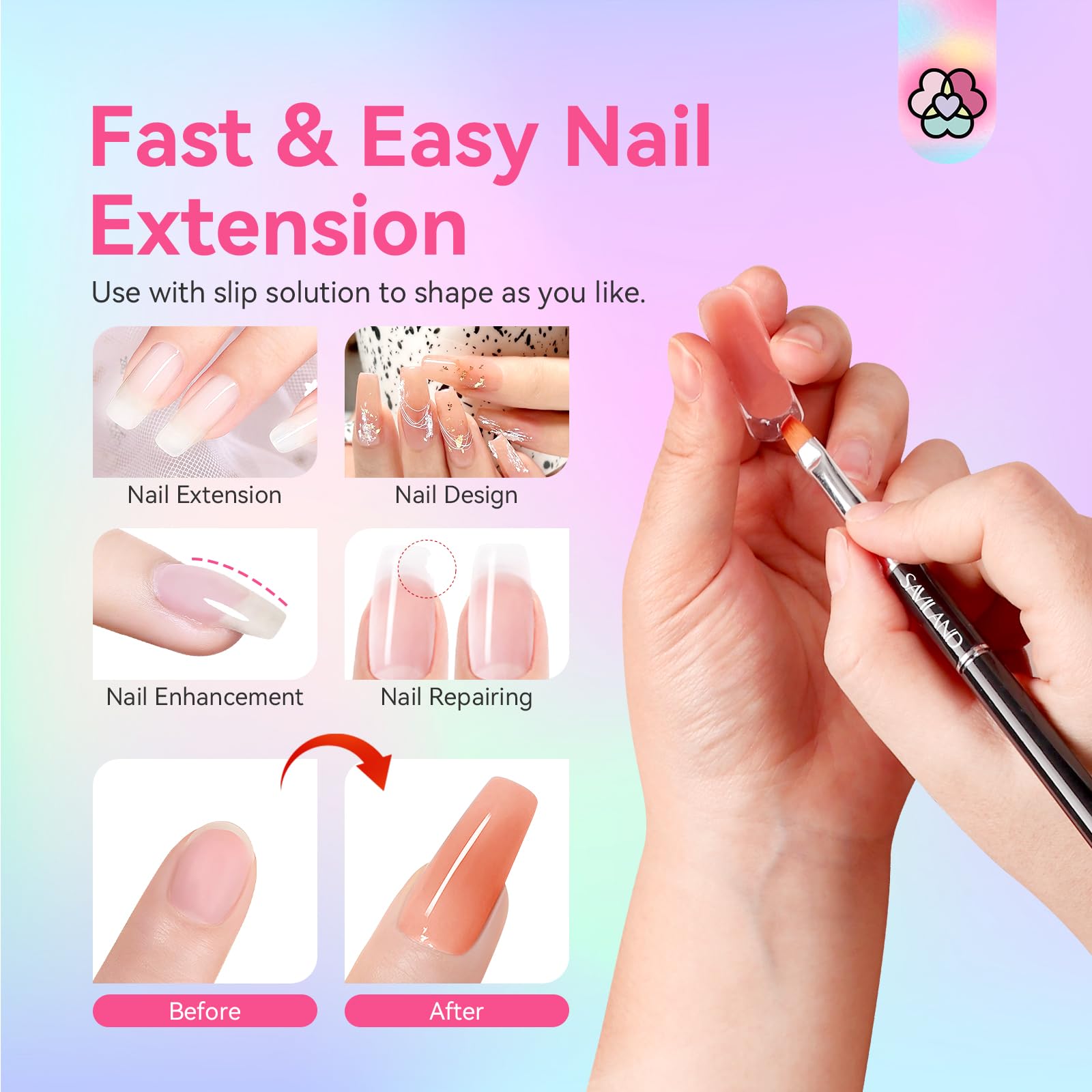 SAVILAND Poly Gel Nail Colors: 20-Color Nail Extension Kit for DIY Nail Art