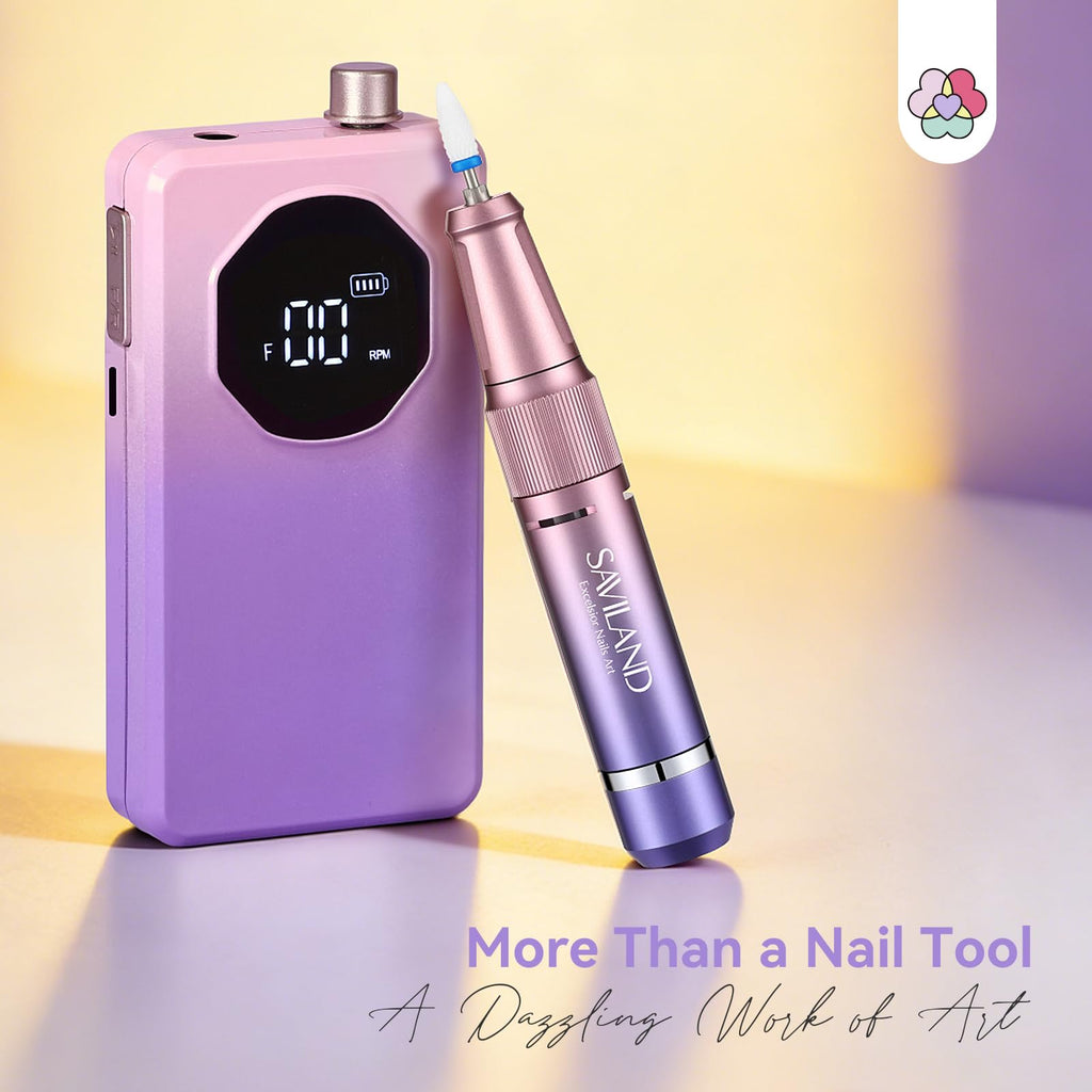 SAVILAND 2026 Nail Drill Professional – 40,000 RPM, 30s Removal, Low Noise, 7–8h Battery