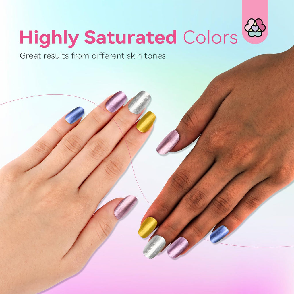 SAVILAND Metallic Nail Polish Set – Chrome, 12+2 Colors with Base & Top Coat
