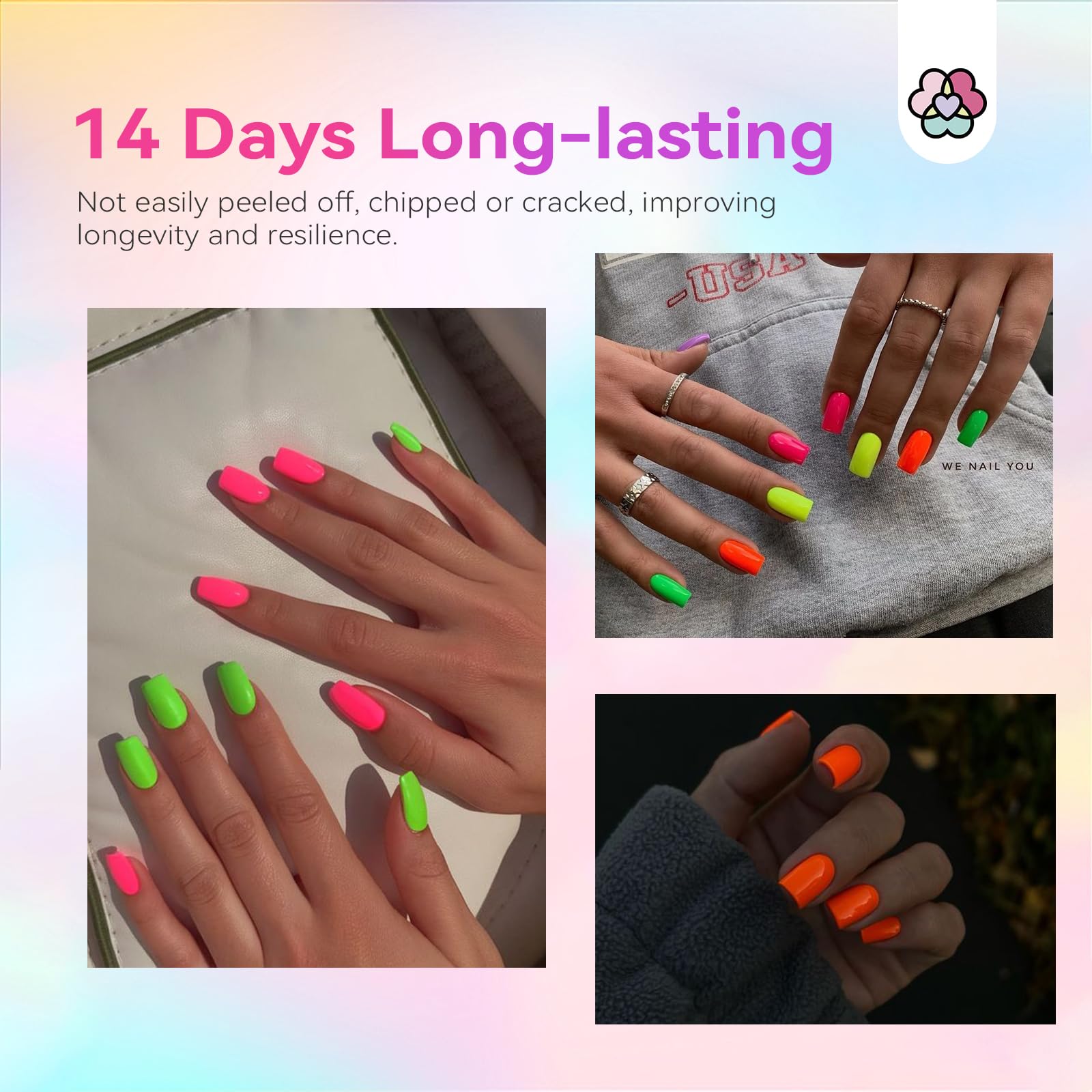 SAVILAND Quick-Dry Nail Polish Set – 12 Neon Green & Pastel Colors with Base & Top Coat