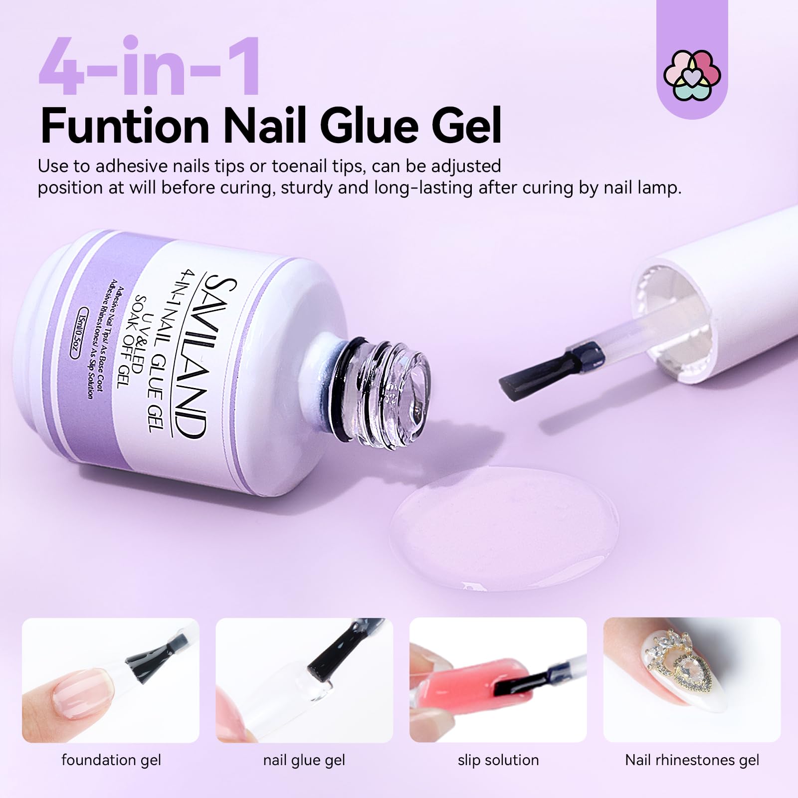 SAVILAND Gel Nail X Kit Short Square – 500 Tips, Mini Lamp, DIY Home Manicure