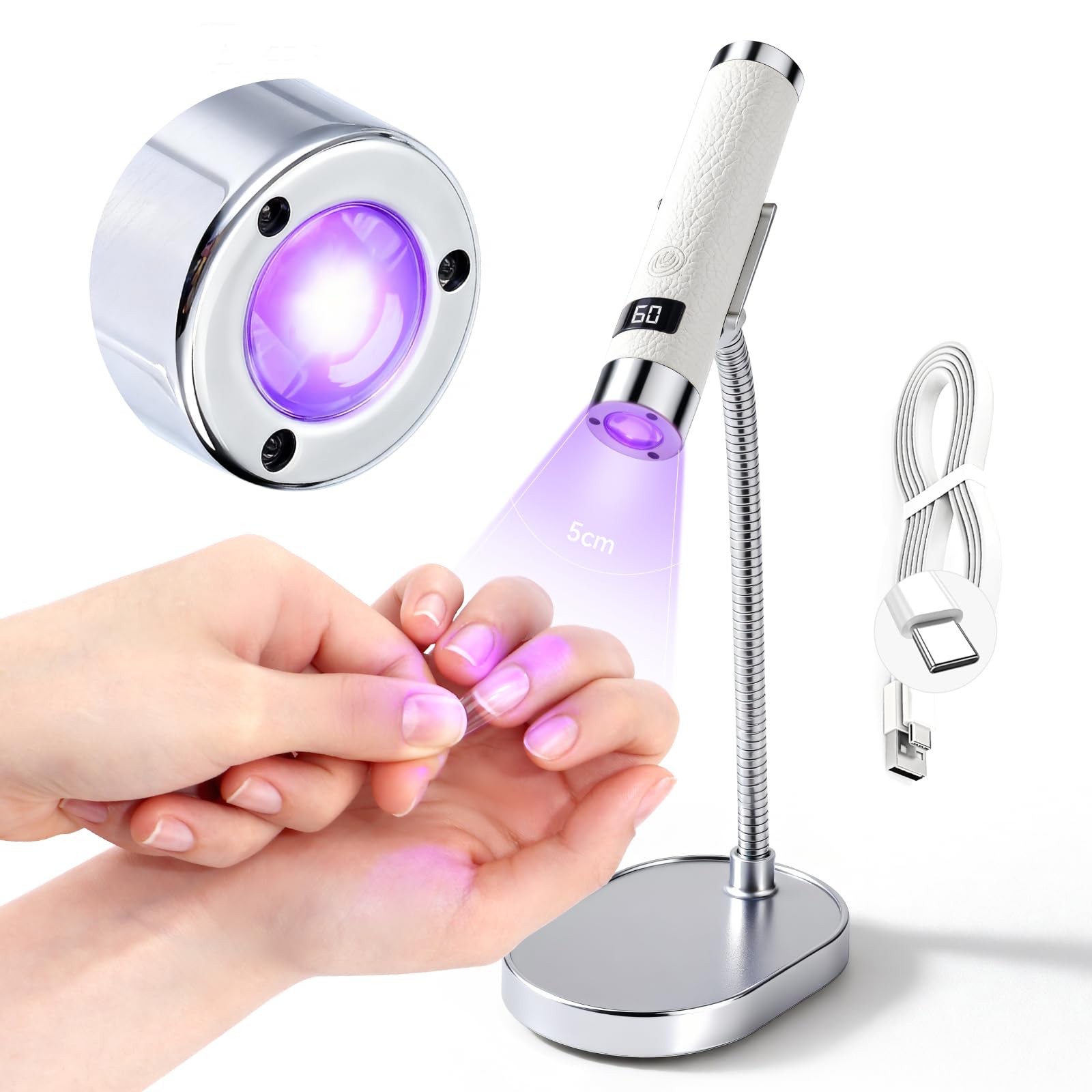 SAVILAND UV Light for Gel Nails – 10s Flash Cure, Sensor Auto-Start & 360° Coverage