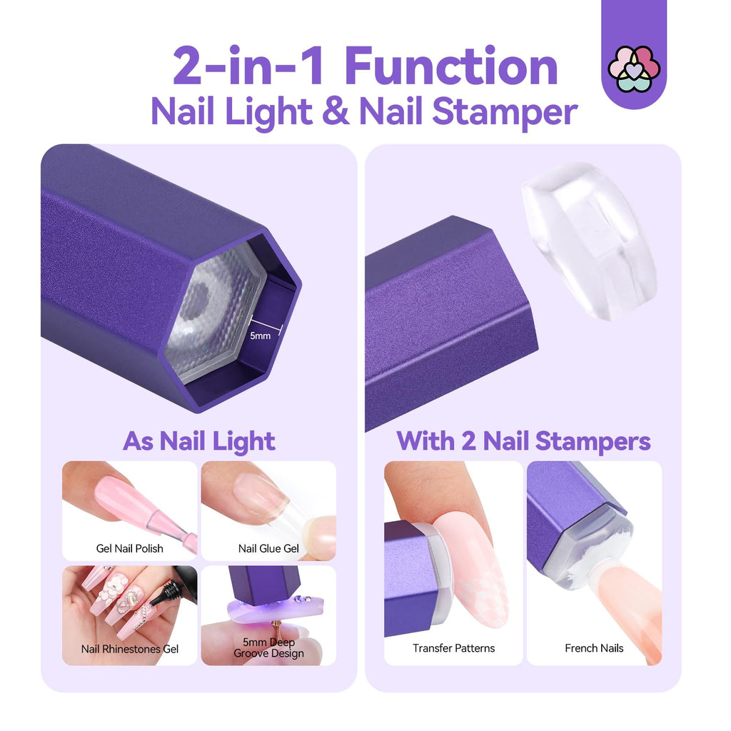 SAVILAND Handheld UV Light for Gel Nails | 2-in-1 Fast Curing UV Nail Dryer