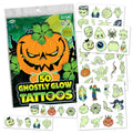Savvi Glow in the Dark Ghost Temporary Tattoos – 50 Pack for Halloween, Non-Toxic & Easy to Apply
