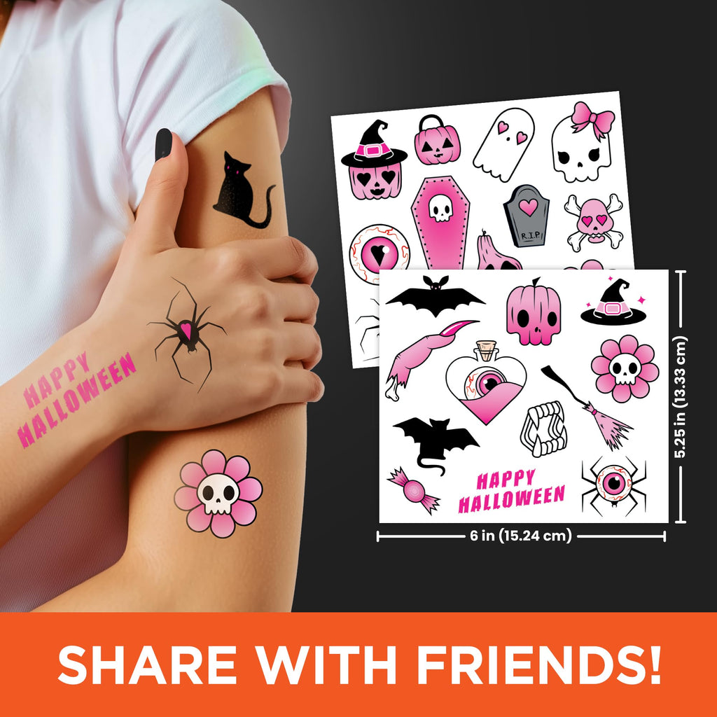Savvi Spooky Halloween Temporary Tattoos Variety Pack – 100+ Designs for Kids & Adults
