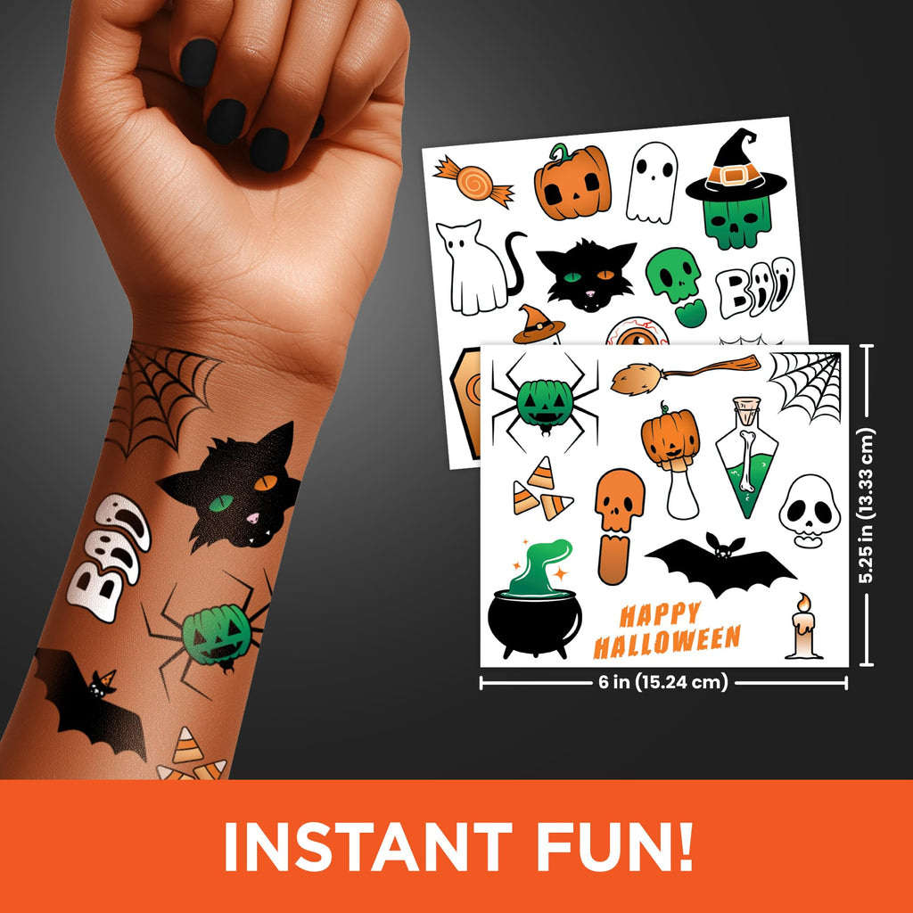 Savvi Spooky Halloween Temporary Tattoos Variety Pack – 100+ Designs for Kids & Adults
