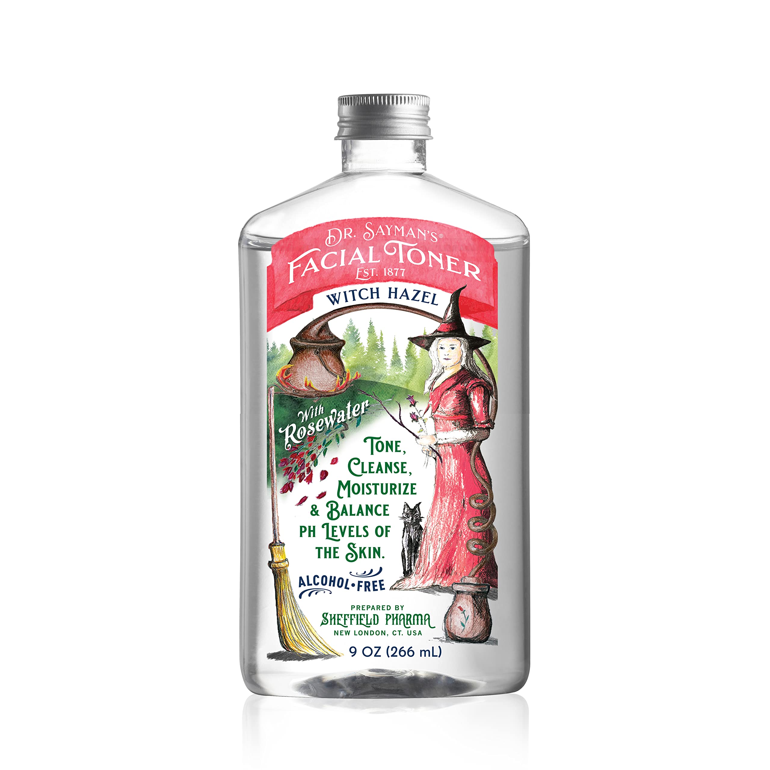 Dr. Saymans Alcohol-Free Facial Toner with Witch Hazel, Rosewater & Rice Protein — 9 oz | Sayman Salve