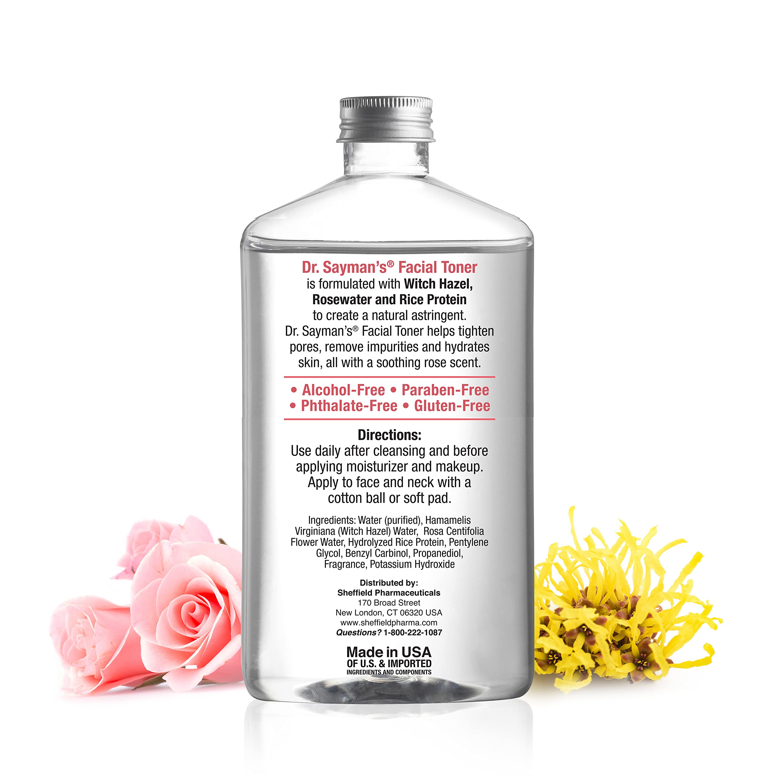 Dr. Saymans Alcohol-Free Facial Toner with Witch Hazel, Rosewater & Rice Protein — 9 oz | Sayman Salve