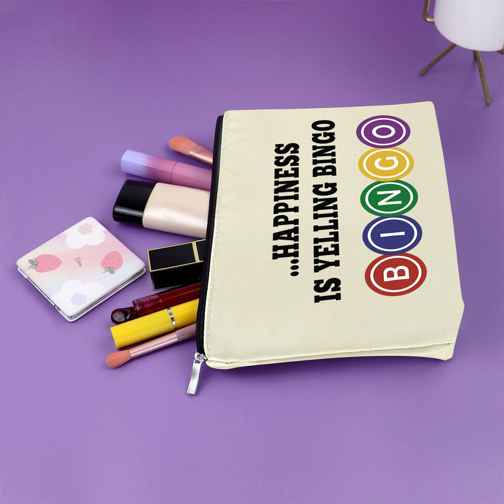 Sazuwu 3PCS Bingo Gifts Makeup Bag Set – Lucky Bingo Themed Cosmetic Bags for Adults